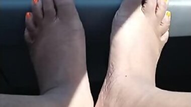 Another video with Step-Mom feet on dash board part 2