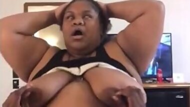 BBW CUBAN WIFE RIDES BBC WHILE HER HUGE BOOBS BOUNCE