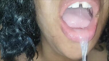 BBW extreme gagging and spit roasted boobs massage