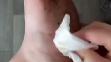 Cleaning my dirty feet