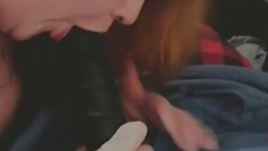 BBW sucks Big Black Dildo. 8in length, 2in diametter.