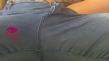 Playing w my pussy through my jeans