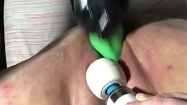 Husband fucks wife with various toys