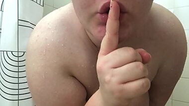 Bbw secretly shows her body while boyfriend is in next room
