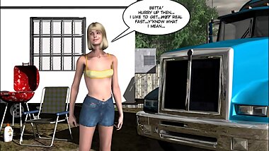 BBW babe with small tits in a hardcore 3D porn!