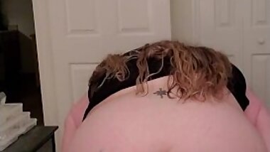 SSBBW in lingerie doing a strip tease and shaking big ass