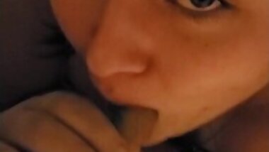 Licking and sucking birthday frosting off boyfriends cock