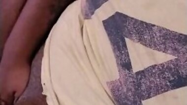 Shy bbw thinking about her side dude while playing with her lil chocolate