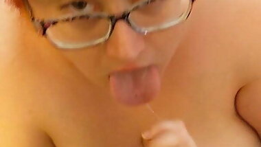 BBW with 42 H TITS sucking COCK and swallowing!