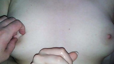 Taking a load over my tits