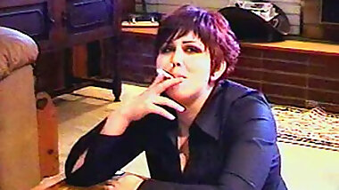 Goth girls smoking in fetish video