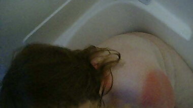 My BBW Wife Playing in the Tub