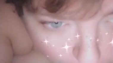 Gagging on a 9” Dildo