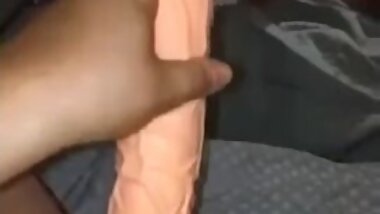 Fucking myself with my 11inch Thor dildo