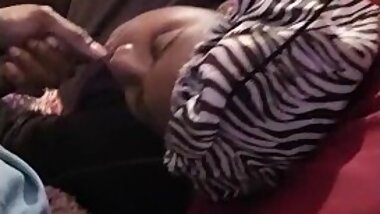 Dark chocolate ebony sucking a big camel dick