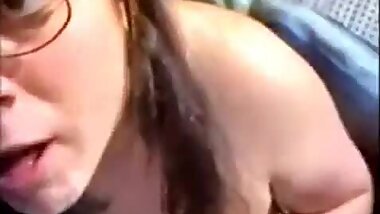 Nerd in glasses takes cock in the ass