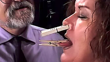 Mature BBW tit torture and pain