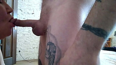 blowjob and cum in mouth and then on cock