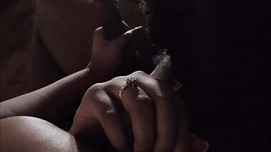 Wife stroking my dick while we watch TV