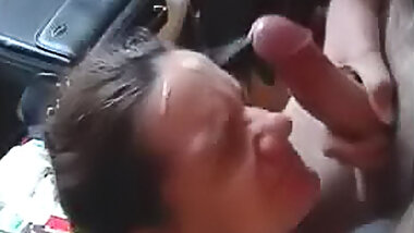 Chubby brunette amateur blowjob video