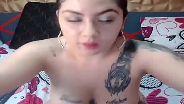 Chubby latina at webcam.