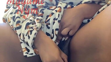 BBW Ebony masturbates her sexy wet big pussy with dildo