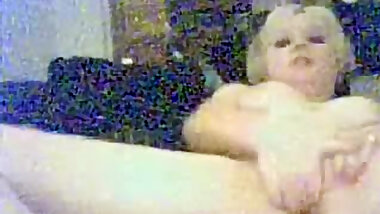 Chubby blonde toy fucking wet vagina