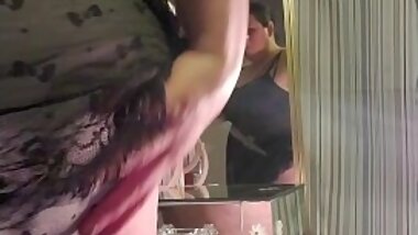 Vouyer Dressing Table POV BBW in Lingerie using Sticky Sugaring to Wax Legs