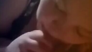 BBW sucking huge cock