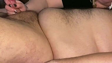 Handjob with tits and cumming