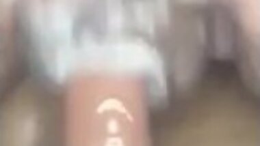 BBW plays with pussypocket and new dildo in tub