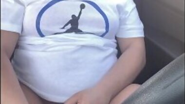 Thick Ebony Caught Squirting in Car In Parking Lot