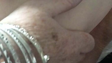 Furry red pussy at the beach