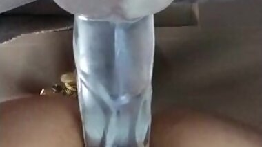 Deep stroke dildo riding