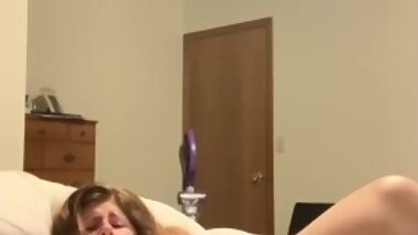 Sexy Red Head BBW with huge tits plays with wet juicy pussy