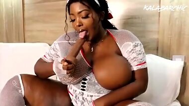 Naughty Nurse Playing With her pussy and sucking a dildo