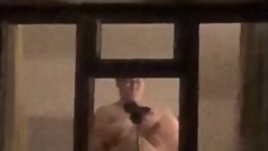 Sexy bbw caught in bedroom window. Voyeur