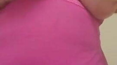 Big girl plays with her tits