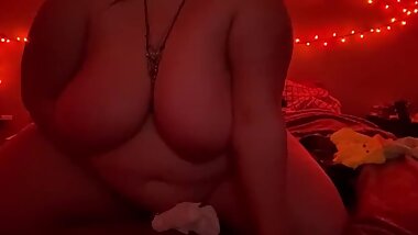 BBW masturbates with panties and toys