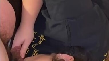 Sucking dick till big cumshot in mouth