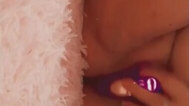 Cumming hard with clit sucking vibrator