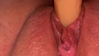 Playing with swollen used pussy