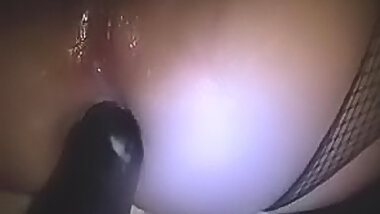 Huge toy in her fat asshole