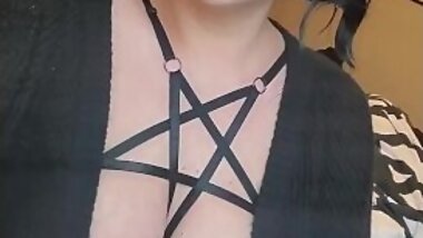 Goth egirl teases with tit play (onlyfans leak)