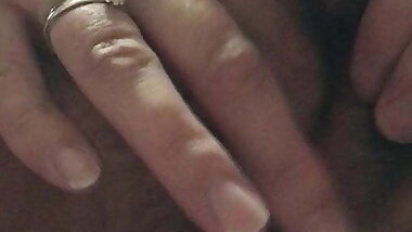 My BBW wife playing with her pussy