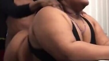 BBW CUBAN WIFE TAKES BBC BACKSHOTS IN BATHROOM