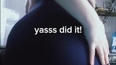 Slutty Tiktok BBW ass putting on tight leggings