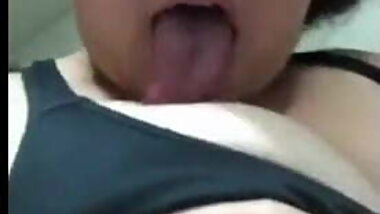 Chubby Latina in the morning showing tits and taking a shower