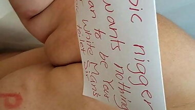 Raceplay piss play with fat brown slave