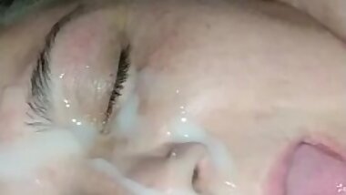 Mature White BBW Wife Fucked Deep By BBC And Gets Cum Facial